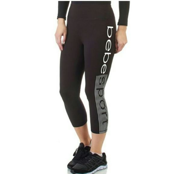 bebe Pants - Bebe Logo Print Active Capri LeggingsXS